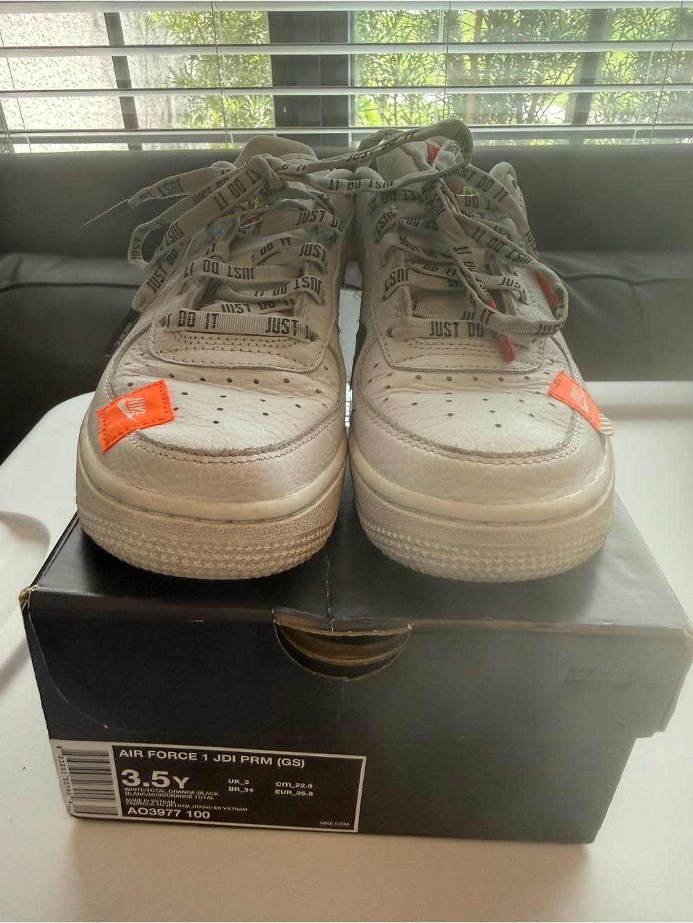 Nike Kids White Air Force 1 JDI PRM
